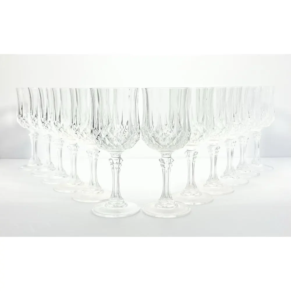 Cristal d’Arques “Longchamp” Set of 12 Crystal Wine Glasses 6 1/2” 6oz